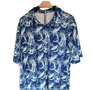 BCG Blue and White Brush Stroke Casual Shirt Size XL